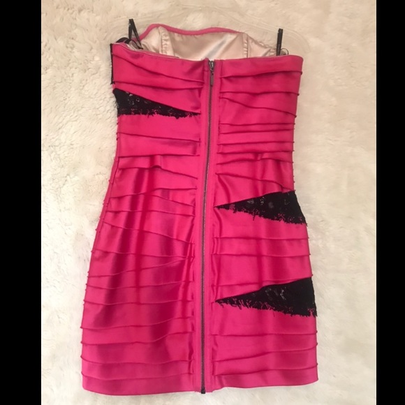 Hot Pink Bebe mini dress - Picture 2 of 3